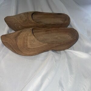 Holland Dutch Clogs Hand Carved Wooden Garden Shoes Unpainted Tole Crafting Wood